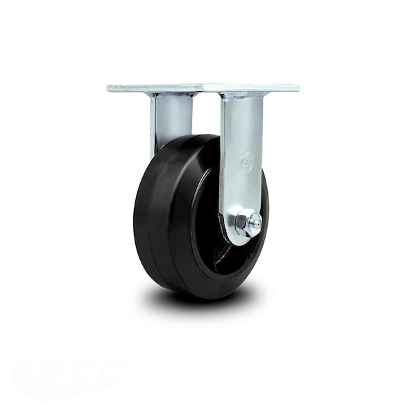 5 Inch Rubber on Steel Wheel Rigid Caster with Ball Bearing